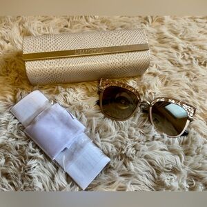 Jimmy Choo Cat Eye Glitter Sunglasses